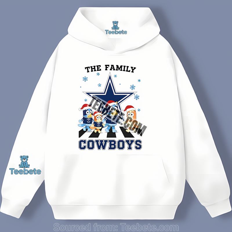 Dallas Cowboys Bluey Family Christmas Snowflake Hoodie Dallas Cowboys Bluey Family Christmas Snowflake Hoodie
