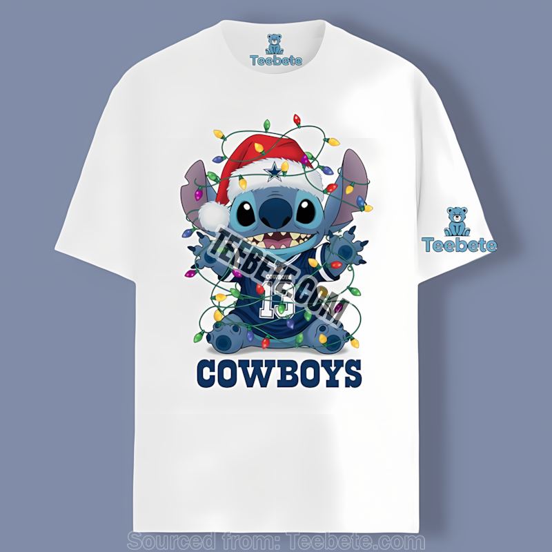 Dallas Cowboys Christmas Stitch Lights Holiday Fan Shirt