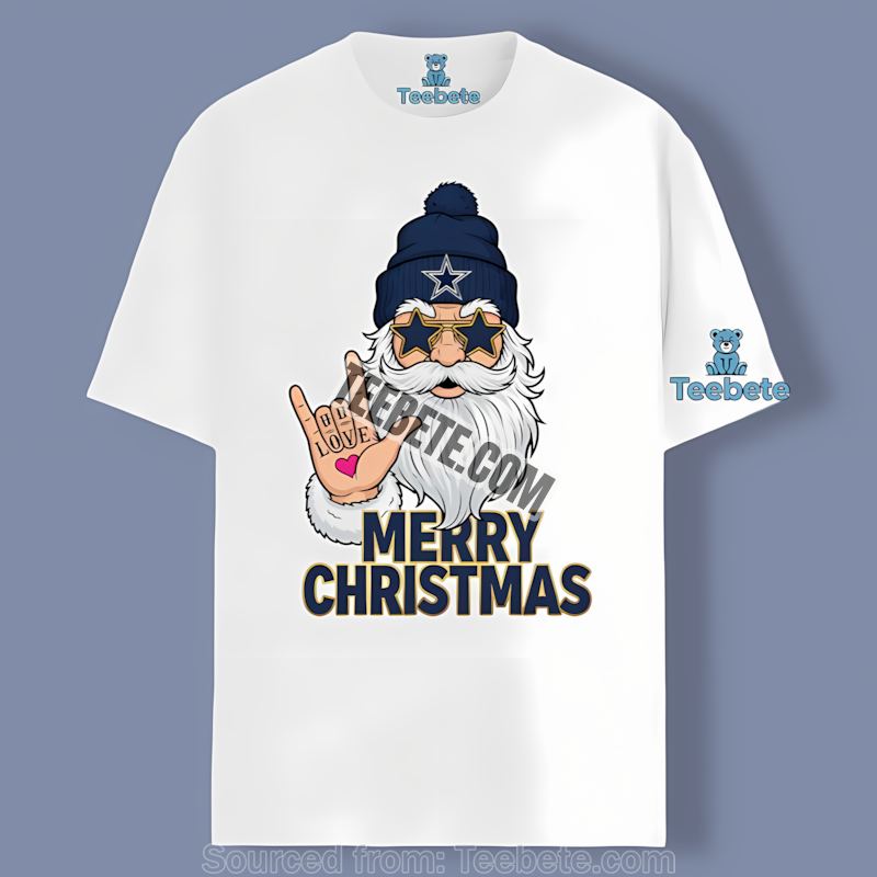 Dallas Cowboys Rock Santa Merry Christmas Shirt