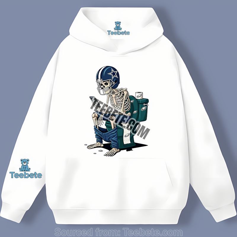 Dallas Cowboys Skeleton Toilet Eagles Rivalry Hoodie Dallas Cowboys Skeleton Toilet Eagles Rivalry Hoodie