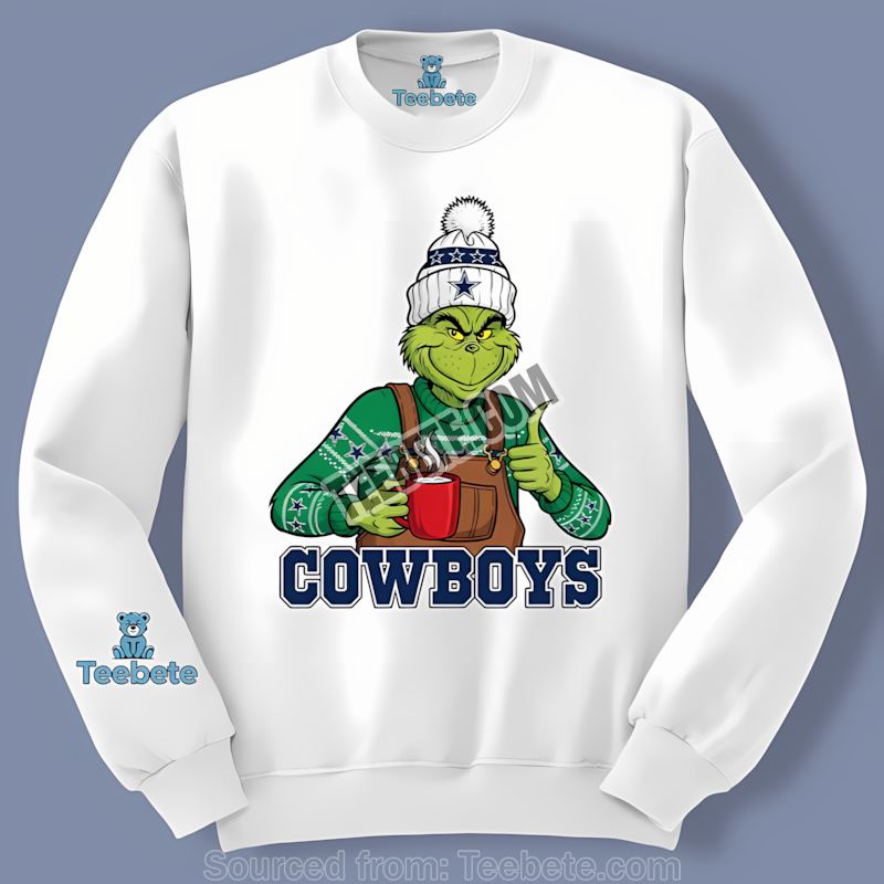 Dallas Cowboys The Grinch Winter Hot Cocoa Holiday Long Sleeve Dallas Cowboys The Grinch Winter Hot Cocoa Holiday Long Sleeve