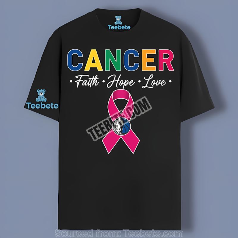 Dallas Mavericks Cancer Awareness Faith Hope Love Crewneck Shirt