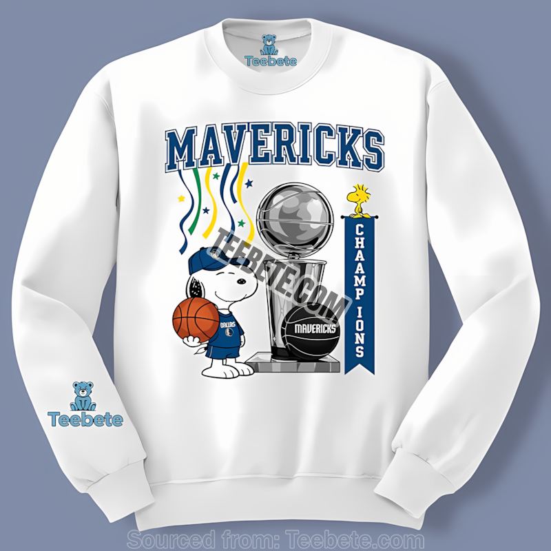 Dallas Mavericks Champions Snoopy Celebration Vintage Long Sleeve Dallas Mavericks Champions Snoopy Celebration Vintage Long Sleeve