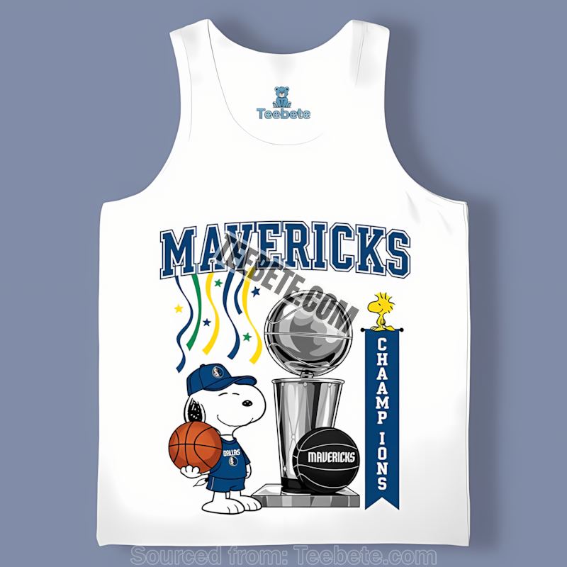 Dallas Mavericks Champions Snoopy Celebration Vintage Tanktop Dallas Mavericks Champions Snoopy Celebration Vintage Tanktop