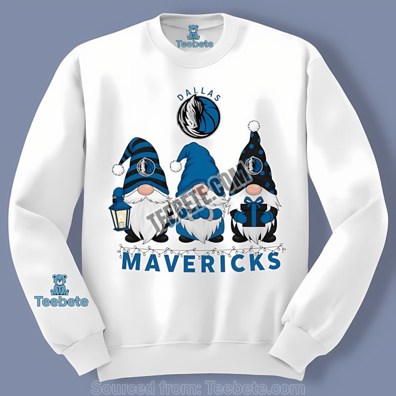 Dallas Mavericks Christmas Gnomes Crewneck Long Sleeve Dallas Mavericks Christmas Gnomes Crewneck Long Sleeve