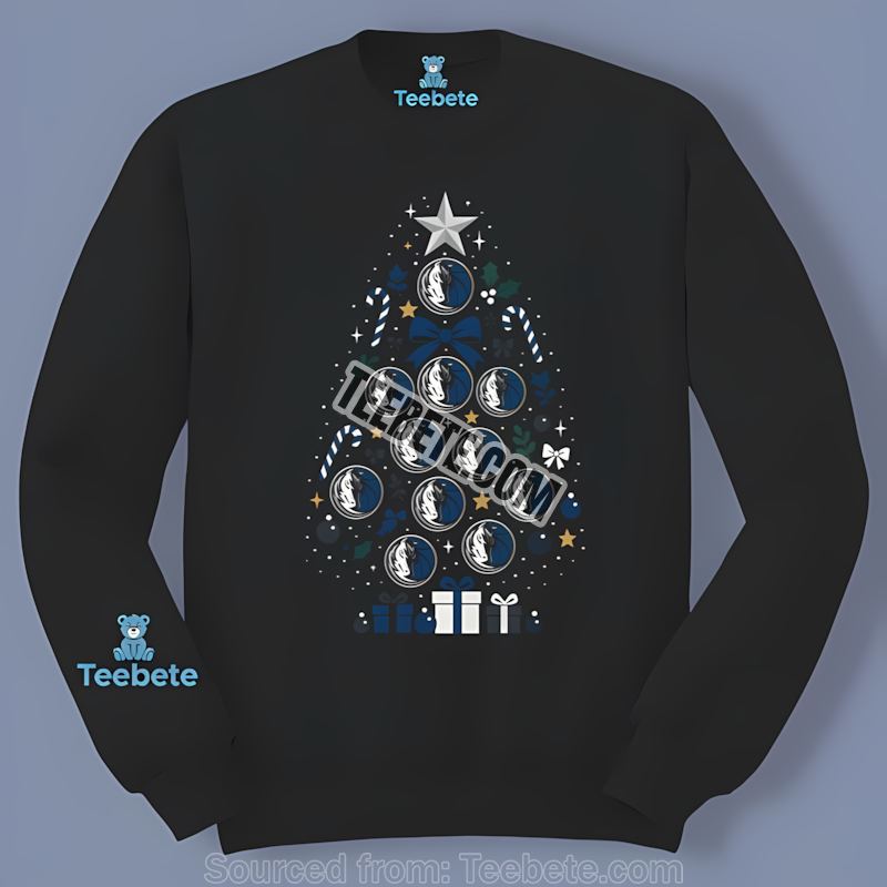 Dallas Mavericks Christmas Tree Logo Slim Fit Long Sleeve Dallas Mavericks Christmas Tree Logo Slim Fit Long Sleeve