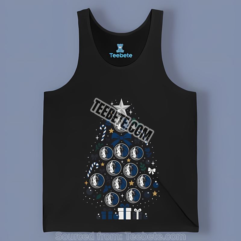 Dallas Mavericks Christmas Tree Logo Slim Fit Tanktop Dallas Mavericks Christmas Tree Logo Slim Fit Tanktop