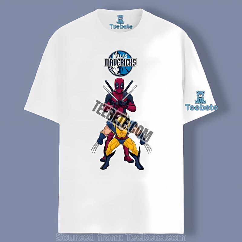 Dallas Mavericks Deadpool Wolverine Crossover Casual Shirt