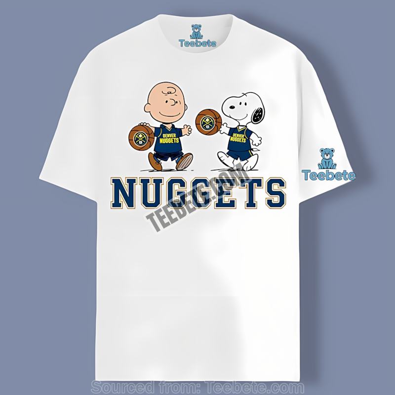 Denver Nuggets Charlie Brown Snoopy Playing Together Graphic Shirt