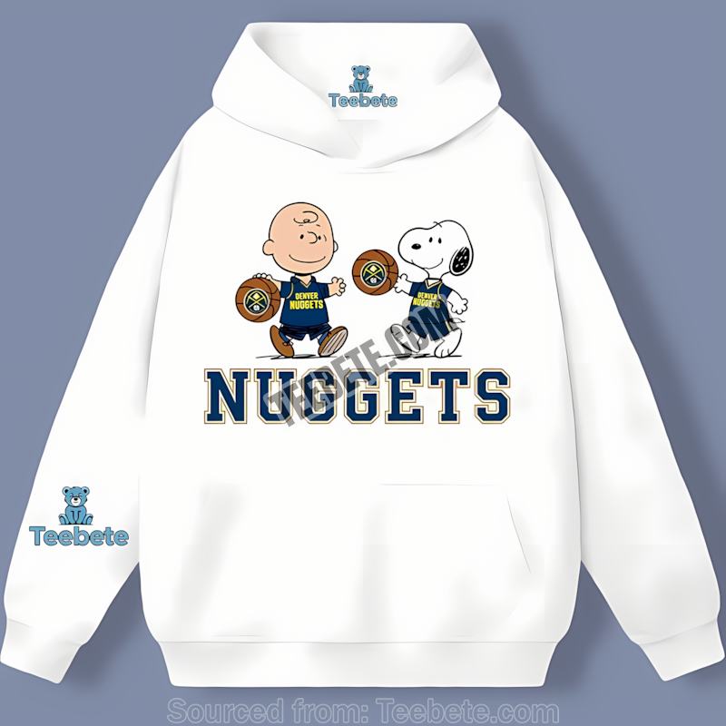 Denver Nuggets Charlie Brown Snoopy Playing Together Graphic Hoodie Denver Nuggets Charlie Brown Snoopy Playing Together Graphic Hoodie