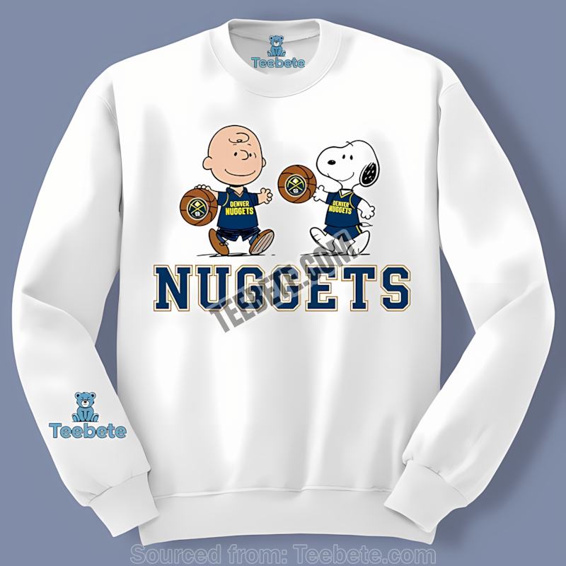 Denver Nuggets Charlie Brown Snoopy Playing Together Graphic Long Sleeve Denver Nuggets Charlie Brown Snoopy Playing Together Graphic Long Sleeve
