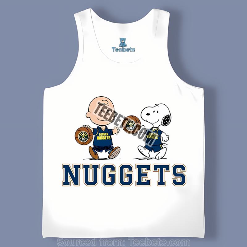 Denver Nuggets Charlie Brown Snoopy Playing Together Graphic Tanktop Denver Nuggets Charlie Brown Snoopy Playing Together Graphic Tanktop