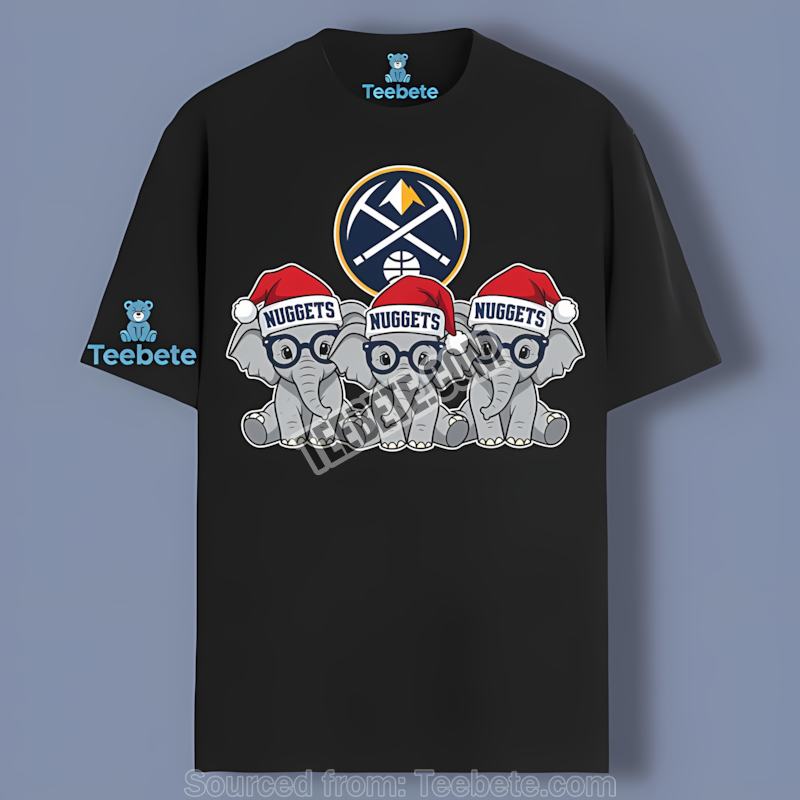 Denver Nuggets Christmas Elephants Holiday Mens Graphic Tee