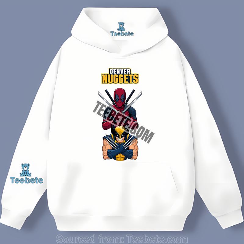 Denver Nuggets Deadpool And Wolverine Crossover Soft Hoodie Denver Nuggets Deadpool And Wolverine Crossover Soft Hoodie