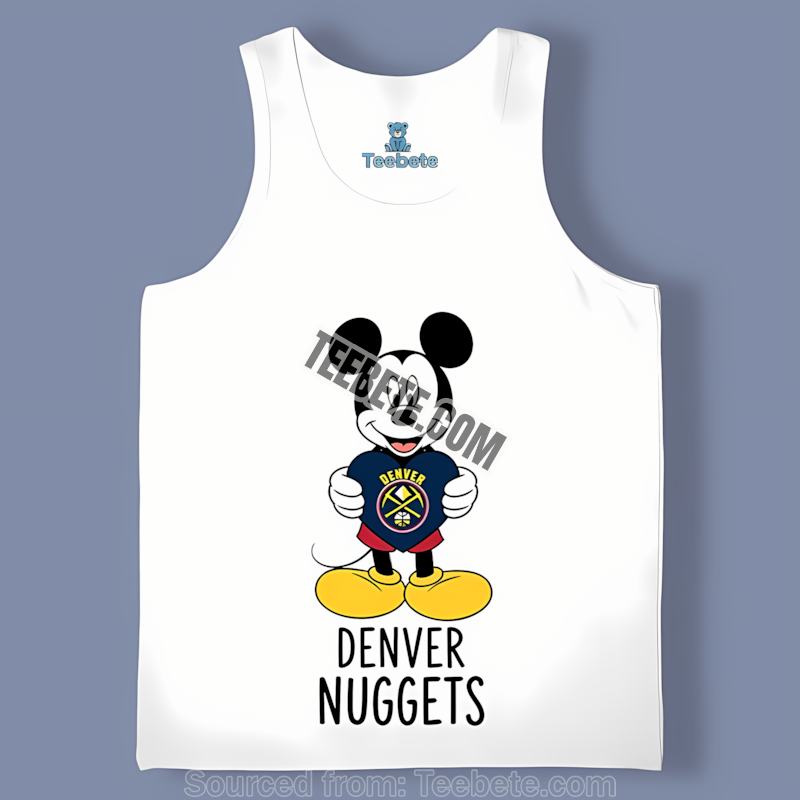 Denver Nuggets Mickey Heart Cool Tanktop Denver Nuggets Mickey Heart Cool Tanktop