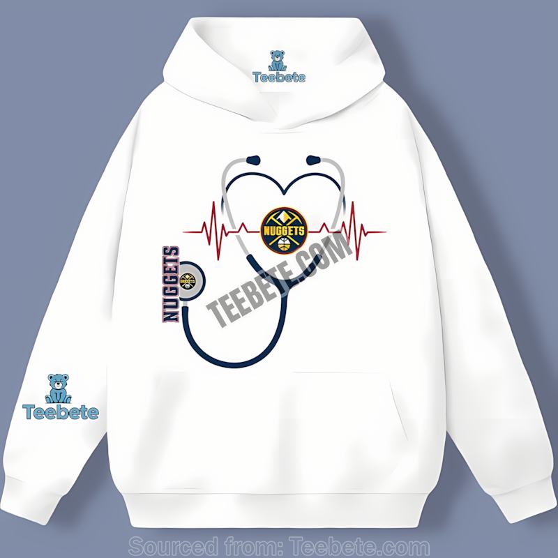 Denver Nuggets Nurse Heartbeat Line Retro Hoodie Denver Nuggets Nurse Heartbeat Line Retro Hoodie