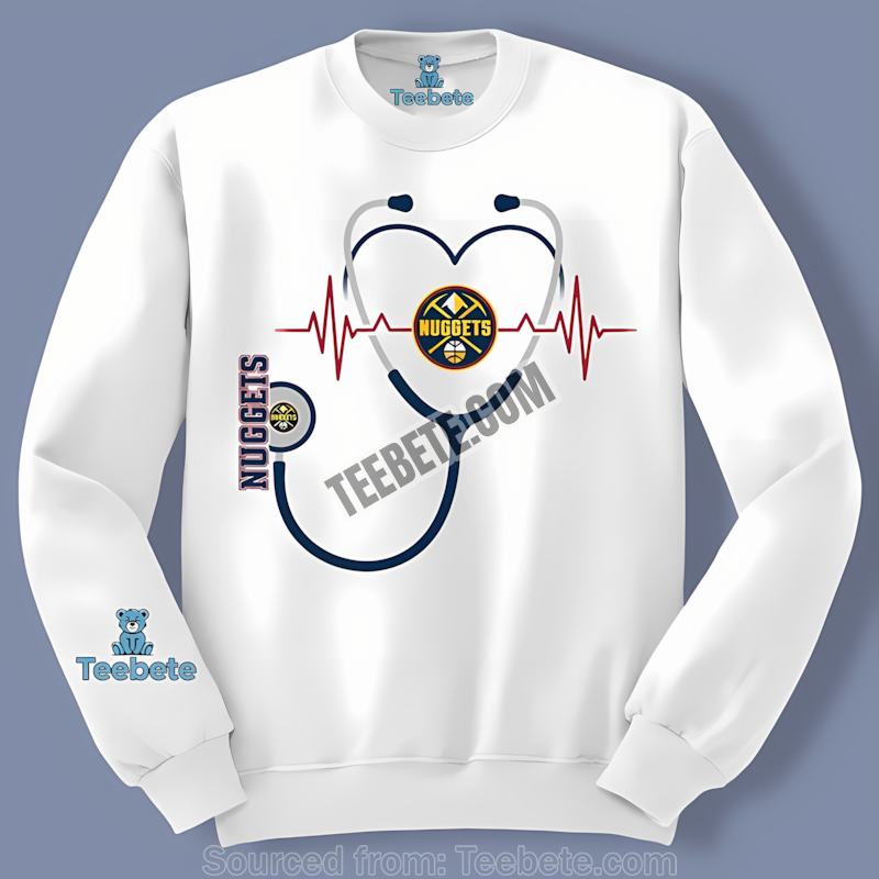 Denver Nuggets Nurse Heartbeat Line Retro Long Sleeve Denver Nuggets Nurse Heartbeat Line Retro Long Sleeve