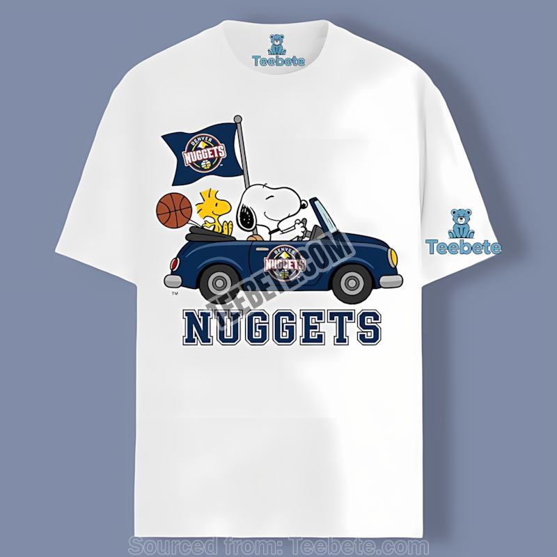 Denver Nuggets Snoopy Driving Car Fan Graphic Shirt