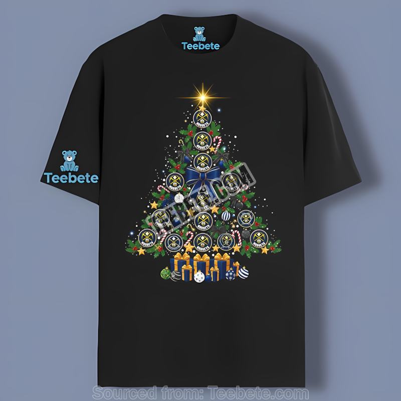 Denver Nuggets Tree Logo Festive Christmas All Day Shirt