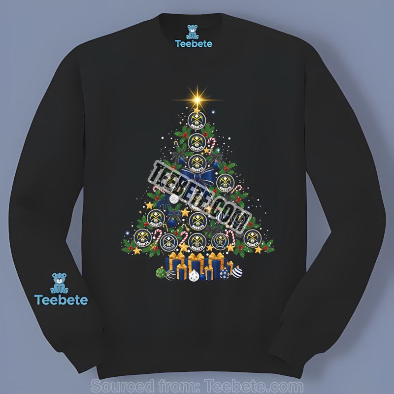 Denver Nuggets Tree Logo Festive Christmas All Day Long Sleeve Denver Nuggets Tree Logo Festive Christmas All Day Long Sleeve