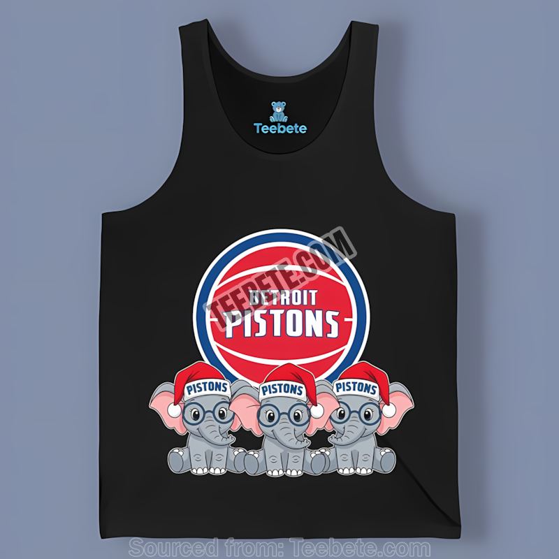 Detroit Pistons Christmas Elephants Casual Tanktop Detroit Pistons Christmas Elephants Casual Tanktop