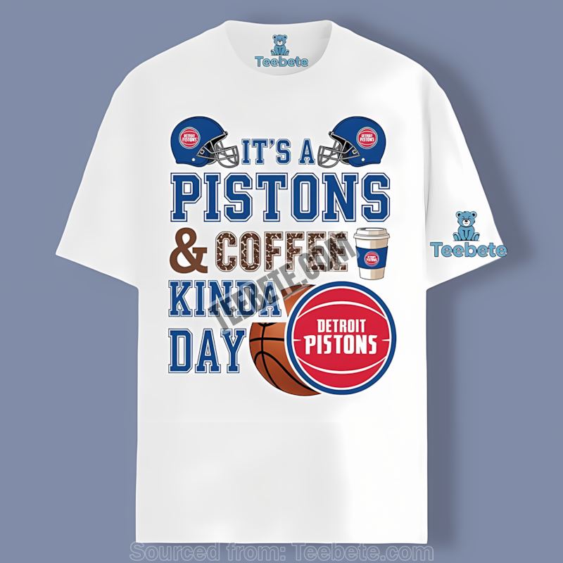 Detroit Pistons Coffee Kinda Day Mens Tshirt