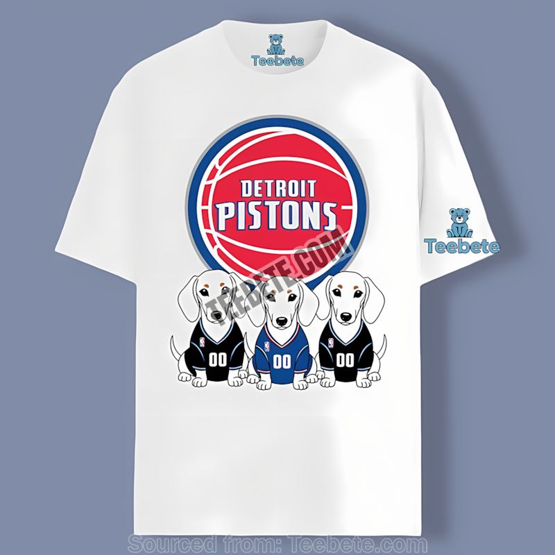 Detroit Pistons Dachshund Dogs Graphic Shirt
