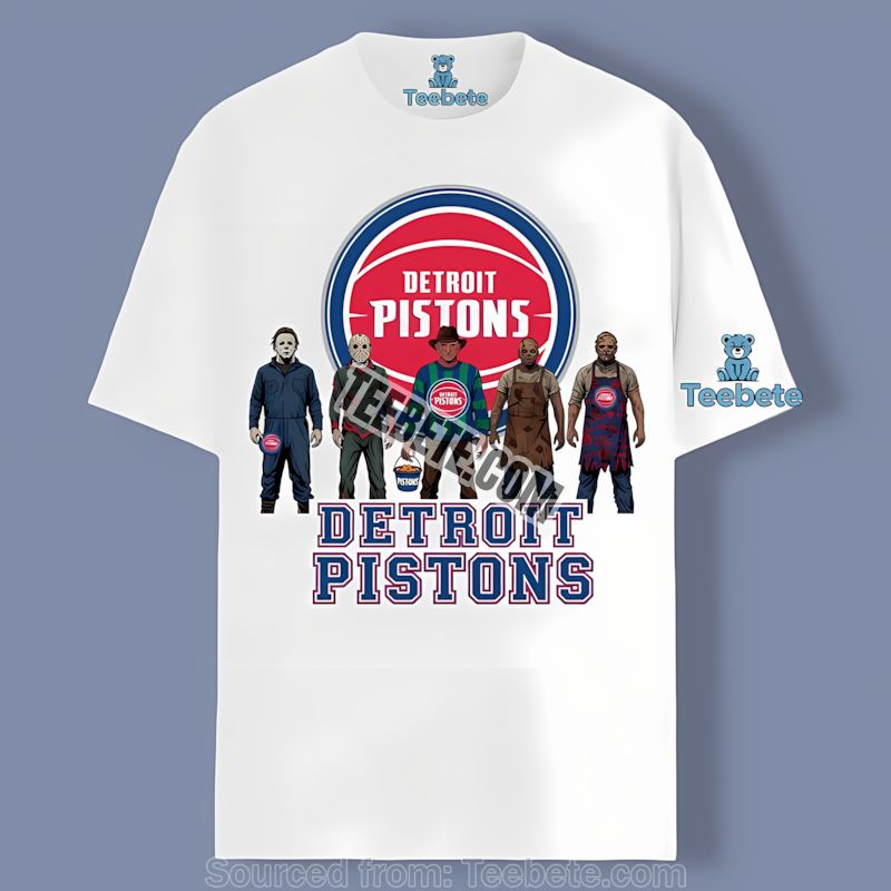 Detroit Pistons Halloween Horror Killers Short Sleeve Shirt