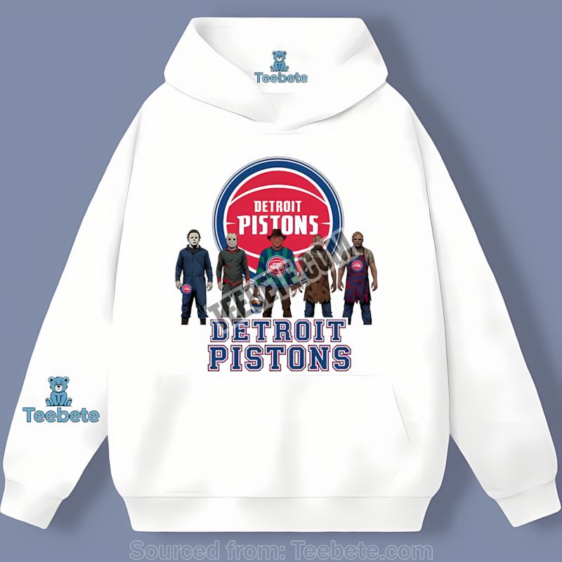 Detroit Pistons Halloween Horror Killers Short Sleeve Hoodie Detroit Pistons Halloween Horror Killers Short Sleeve Hoodie