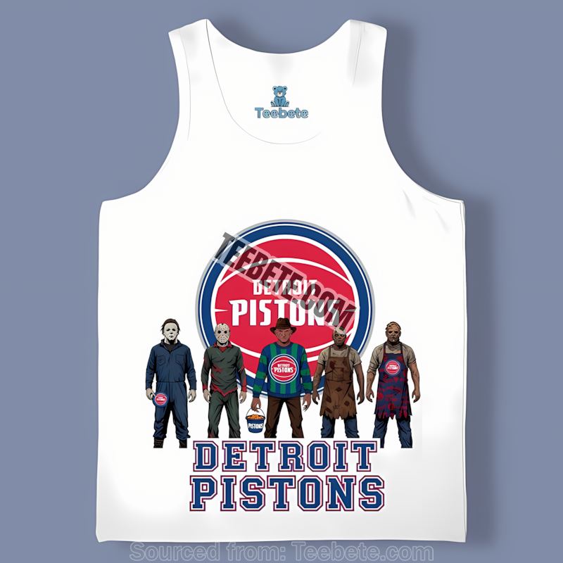 Detroit Pistons Halloween Horror Killers Short Sleeve Tanktop Detroit Pistons Halloween Horror Killers Short Sleeve Tanktop
