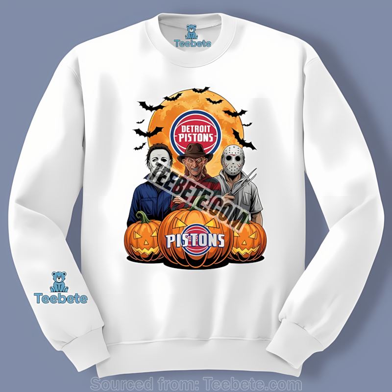 Detroit Pistons Halloween Jason Voorhees Michael Myers Freddy Krueger Unisex Long Sleeve Detroit Pistons Halloween Jason Voorhees Michael Myers Freddy Krueger Unisex Long Sleeve