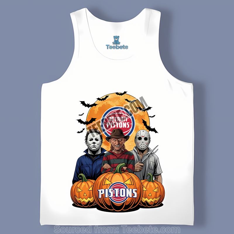 Detroit Pistons Halloween Jason Voorhees Michael Myers Freddy Krueger Unisex Tanktop Detroit Pistons Halloween Jason Voorhees Michael Myers Freddy Krueger Unisex Tanktop