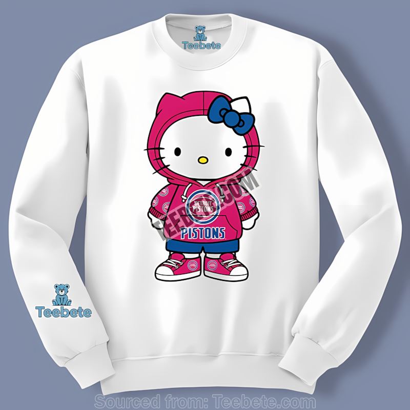 Detroit Pistons Hello Kitty Cotton Long Sleeve Detroit Pistons Hello Kitty Cotton Long Sleeve