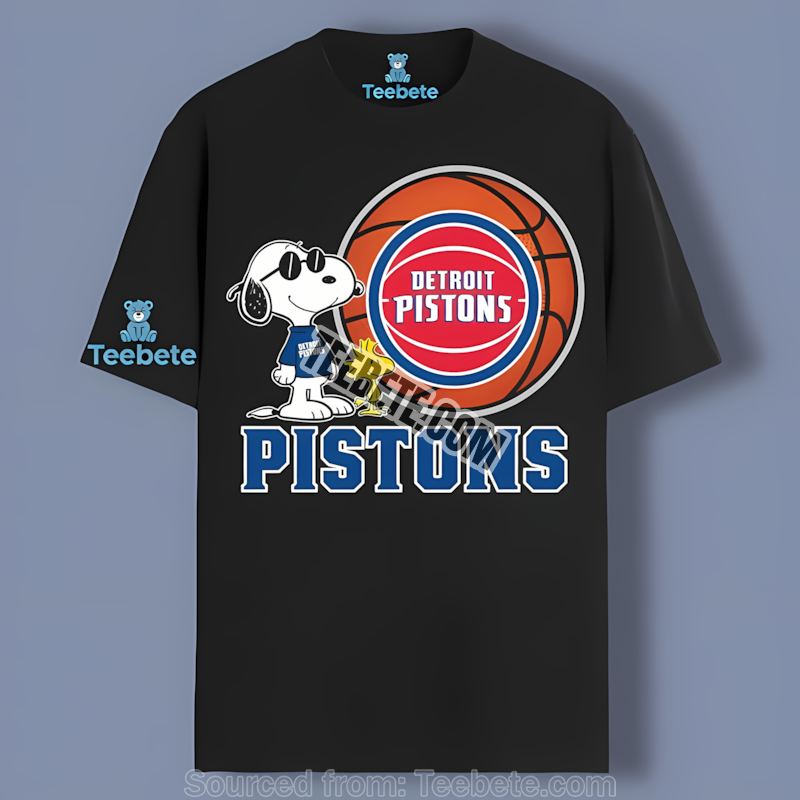 Detroit Pistons Helmet Vs Snoopy And Woodstock All Day Shirt