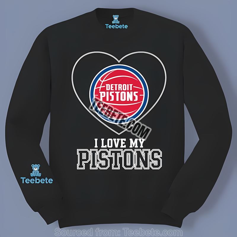 Detroit Pistons I Love My Pistons Heart Classic Long Sleeve Detroit Pistons I Love My Pistons Heart Classic Long Sleeve