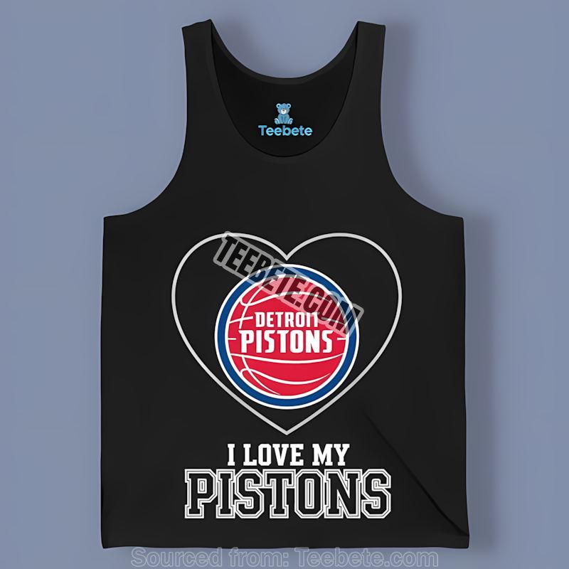 Detroit Pistons I Love My Pistons Heart Classic Tanktop Detroit Pistons I Love My Pistons Heart Classic Tanktop