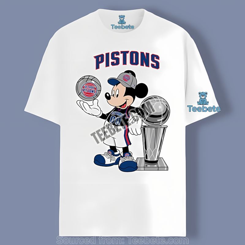 Detroit Pistons Mickey Basketball Bat Cartoon Long Sleeve Shirt