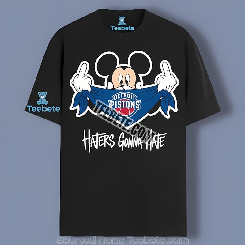 Detroit Pistons Mickey Haters Gonna Hate Long Sleeve Shirt