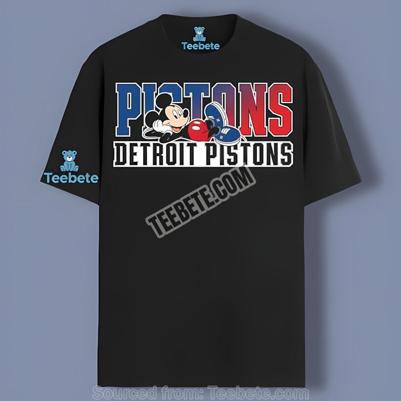 Detroit Pistons Mickey Mouse Relaxed Style Personalized Tshirt