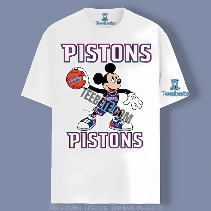 Detroit Pistons Mickey Quarterback Basketball Tshirt Design Online