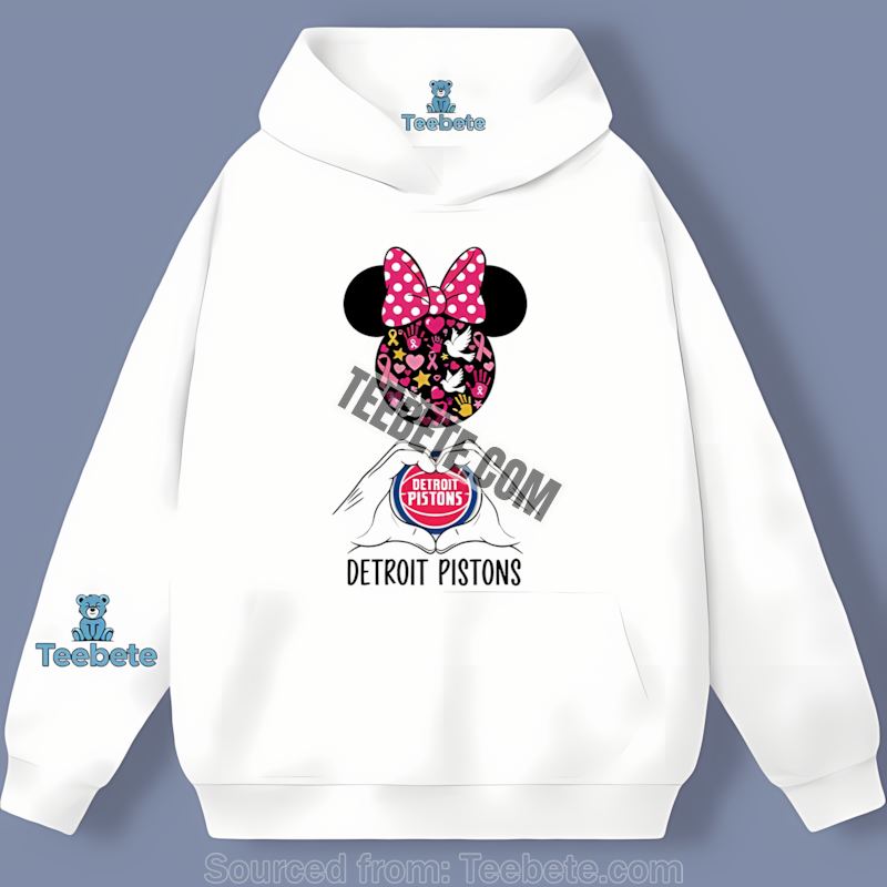 Detroit Pistons Minnie Mouse Breast Cancer Awareness Comfort Colors Hoodie Detroit Pistons Minnie Mouse Breast Cancer Awareness Comfort Colors Hoodie