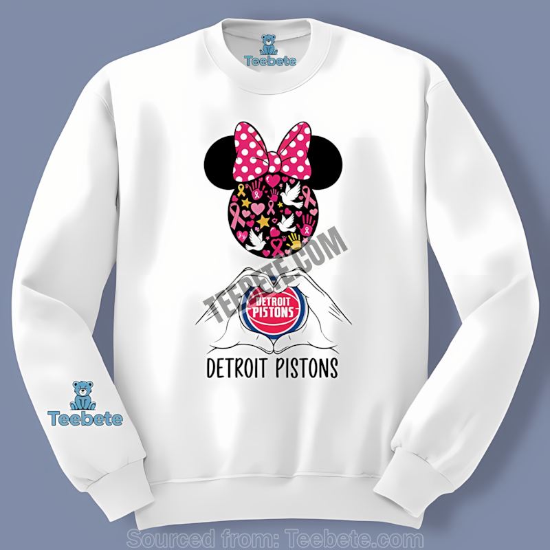 Detroit Pistons Minnie Mouse Breast Cancer Awareness Comfort Colors Long Sleeve Detroit Pistons Minnie Mouse Breast Cancer Awareness Comfort Colors Long Sleeve