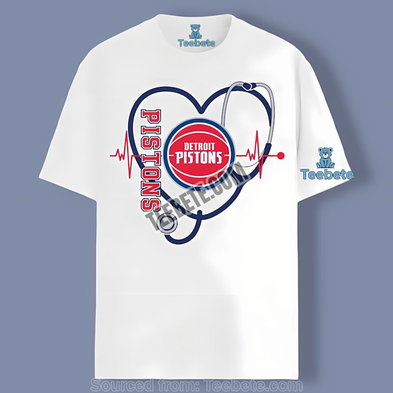 Detroit Pistons Nurse Heartbeat Regular Shirt