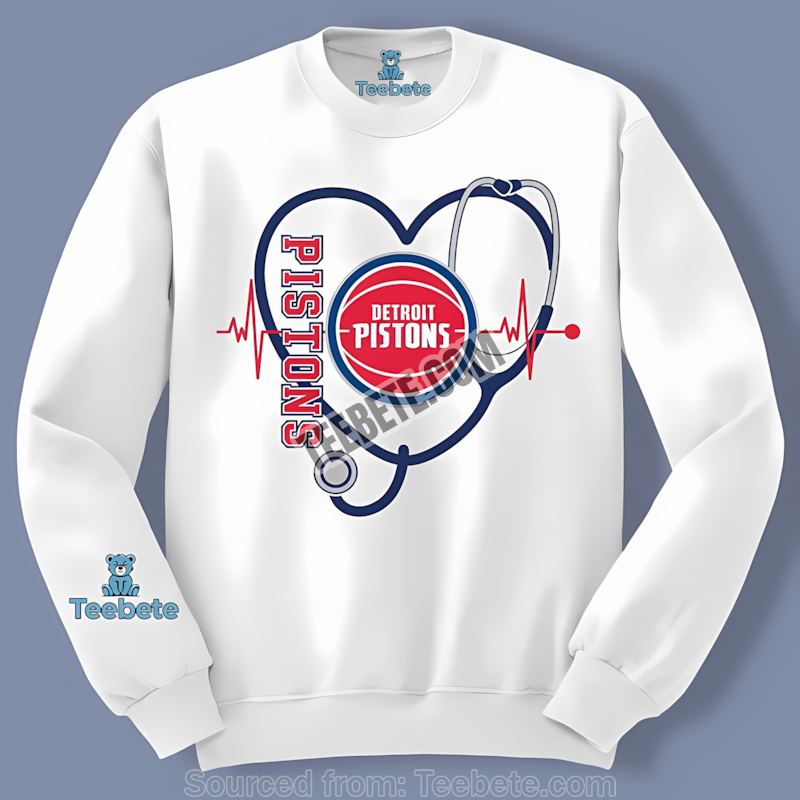 Detroit Pistons Nurse Heartbeat Regular Long Sleeve Detroit Pistons Nurse Heartbeat Regular Long Sleeve