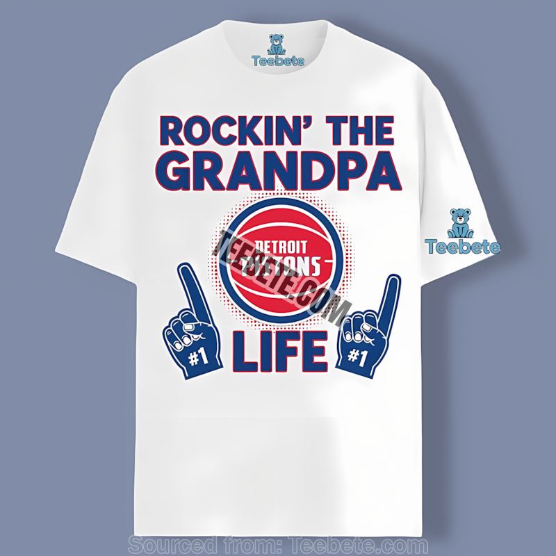 Detroit Pistons Rockin The Grandpa Life Mens Graphic Tee
