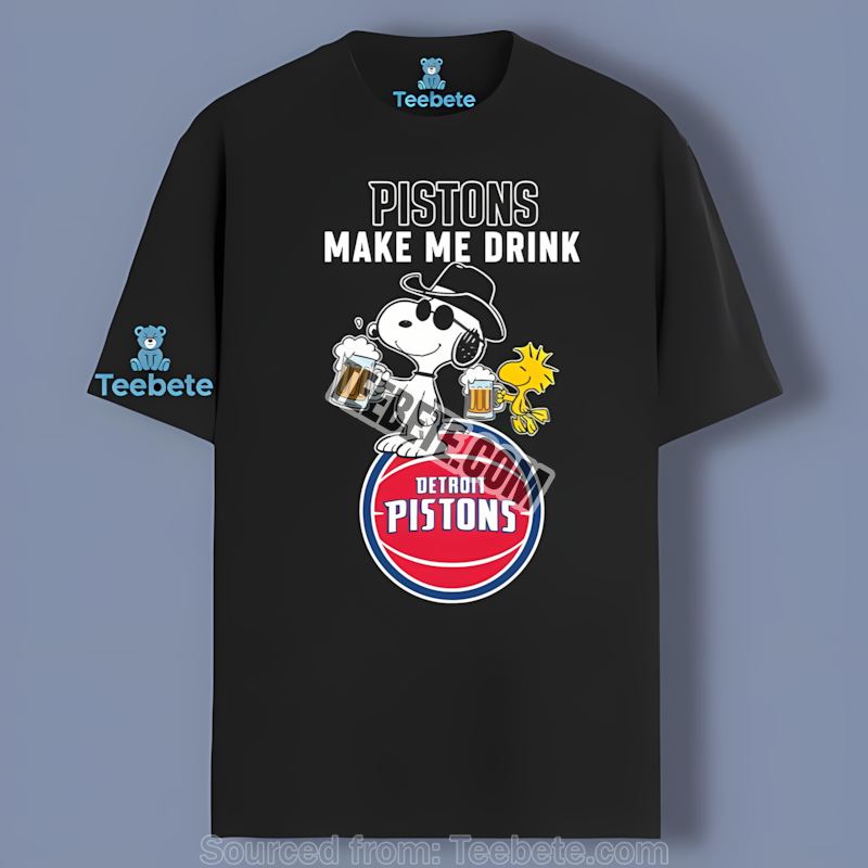 Detroit Pistons Snoopy Make Me Drink Shirt Printing