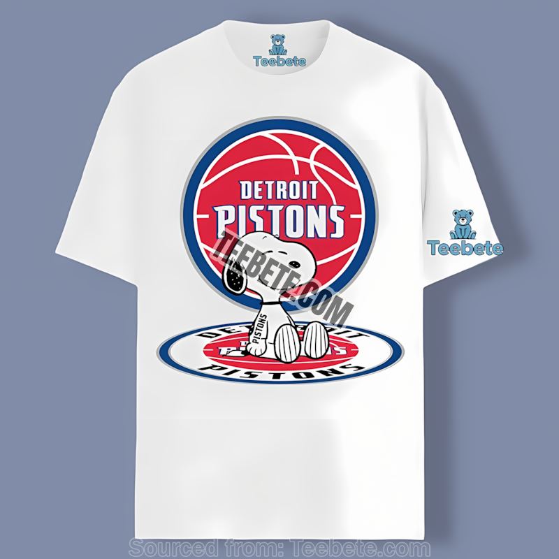 Detroit Pistons Snoopy Tattoo Logo On Arm Cheap Graphic Tee