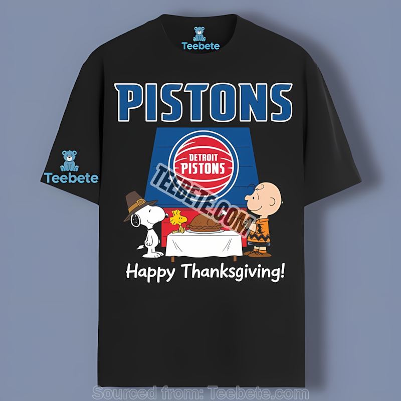 Detroit Pistons Snoopy Thanksgiving Printed Shirt