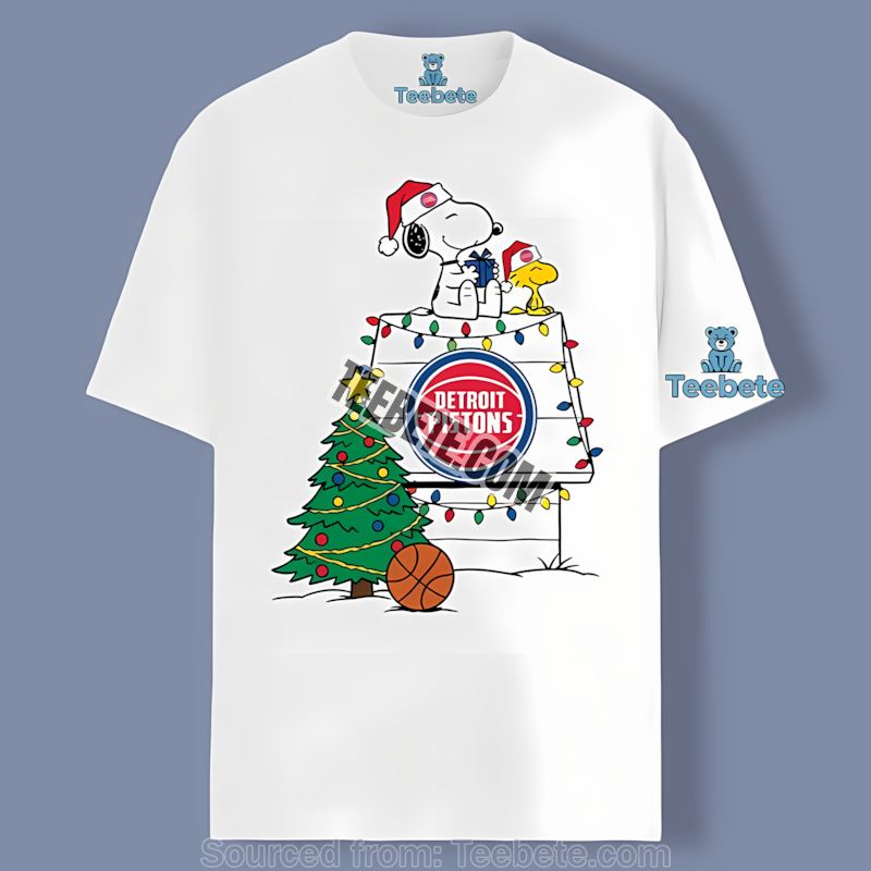 Detroit Pistons Snoopy Woodstock Christmas Personalized Tshirt