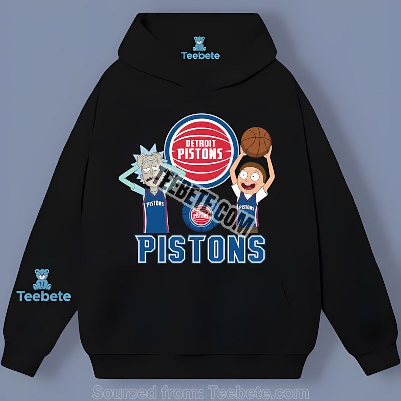 Detroit Pistons Vs Rick And Morty Cotton Hoodie Detroit Pistons Vs Rick And Morty Cotton Hoodie